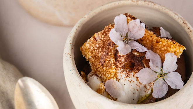 Chocolate Budino with Sesame Brittle Chocolate Budino with Sesame Brittle