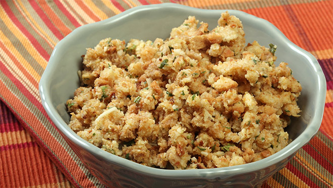 Photo of homemade traditional turkey stuffing