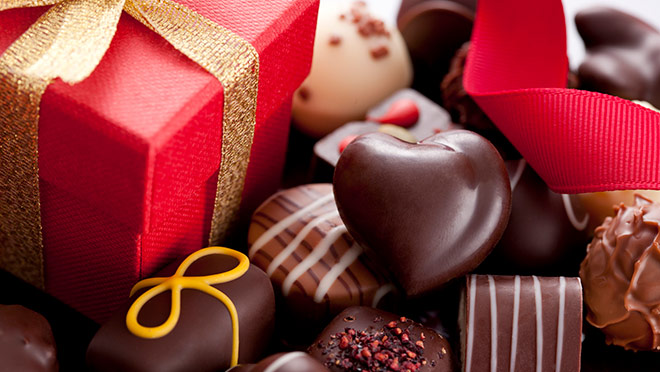 Assorted Valentine's Day chocolates