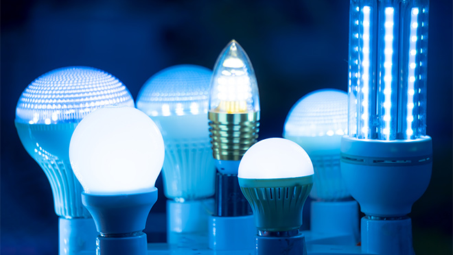 Photo of several types of LED lighting