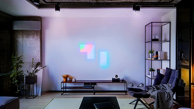 Image of LIFX LED lights in a living room Image of LIFX LED lights in a living room
