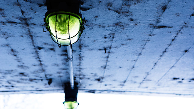 Image of dirty light and concrete ceiling Image of dirty light and concrete ceiling