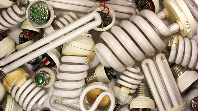 Image of used CFL bulbs