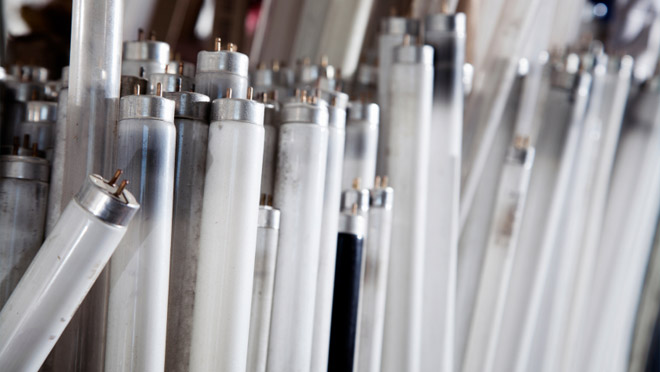 Image of used fluorescent tubes Image of used fluorescent tubes
