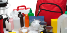 This is a photo of a variety of Emergency Supplies isolated on a white background.Click on the links below to view lightboxes.