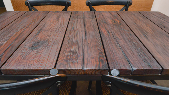 Image of table made from reclaimed wood Image of table made from reclaimed wood
