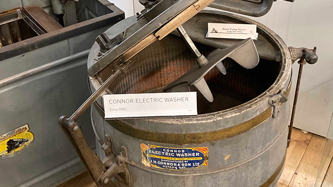 A circa 1920 Connor electric washer at the Powerhouse at Stave Falls