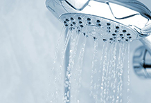 water flowing from a shower head