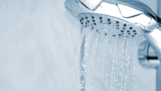 Image of water flowing from a shower head