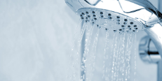 Image of water flowing from a shower head
