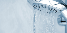 water flowing from a shower head