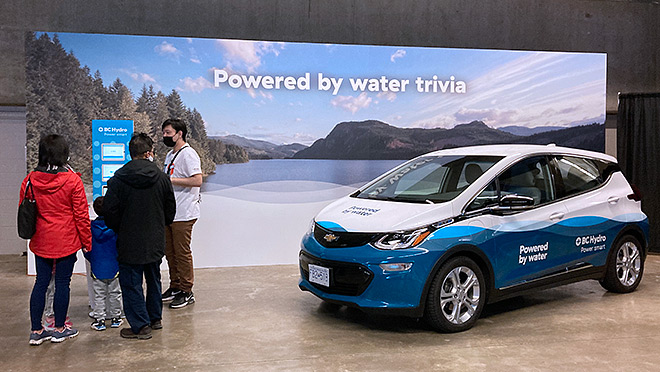 BC Hydro's community team running a Powered by water trivia event BC Hydro's community team running a Powered by water trivia event
