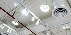 Bright ceiling showing lights and a/c vents. Bright ceiling showing lights and a/c vents.