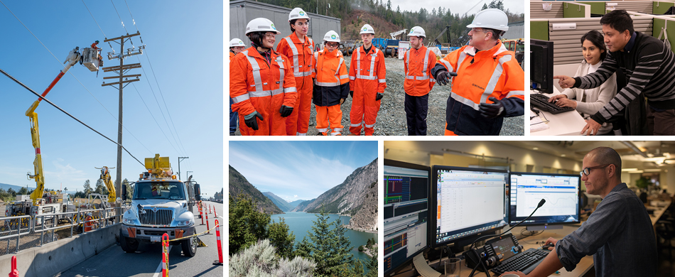 A mosaic of BC Hydro employees at work