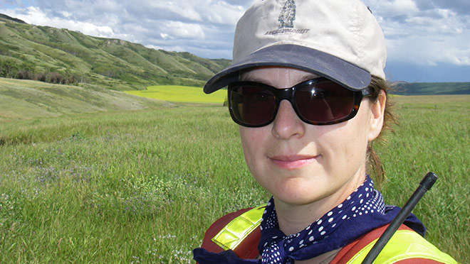 BC Hydro's Eva Brooke on the job at a site near Hudson's Hope, B.C.