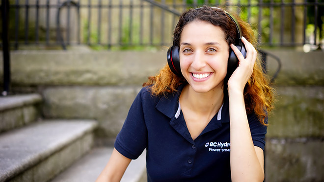 Image of Leen AlOmari wearing headphones Image of Leen AlOmari wearing headphones