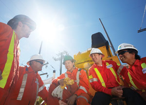 Group of BC Hydro employees working outside Group of BC Hydro employees working outside
