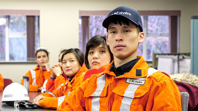 BC Hydro workers in conference room BC Hydro workers in conference room