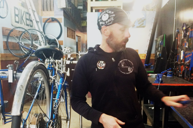 Image of a bike mechanic Image of a bike mechanic