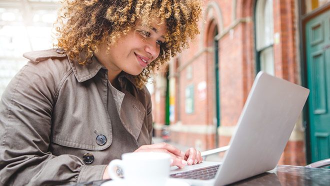 Image of a woman using a laptop computer