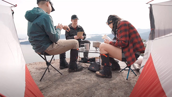 Image of hikers using Hillsound portable stools Image of hikers using Hillsound portable stools