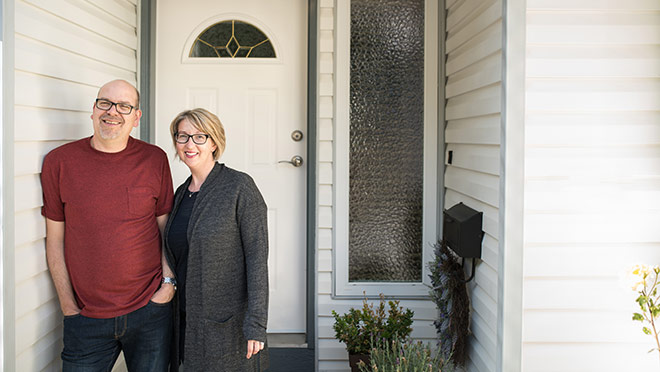 Image of Borrows family at their Colwood home