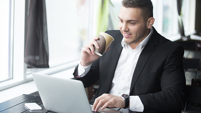 Image of businessman using a laptop Image of businessman using a laptop