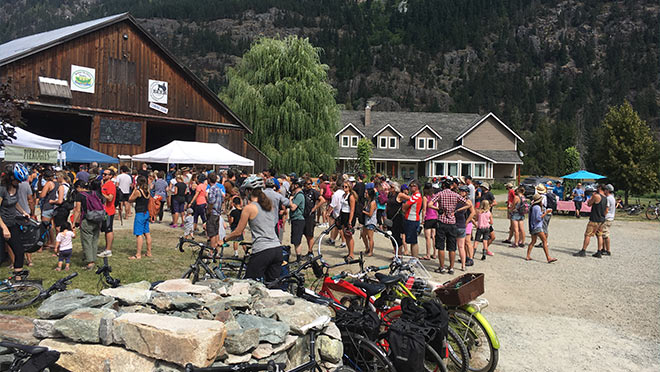Image of people at Pemberton's Slow Food Cycle event