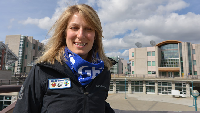 unbc-emily-harrison-sustainability-manager-winter-games-full-width-people.jpg Canada Winter Games sustainability manager Emily Harrison at UNBC campus
