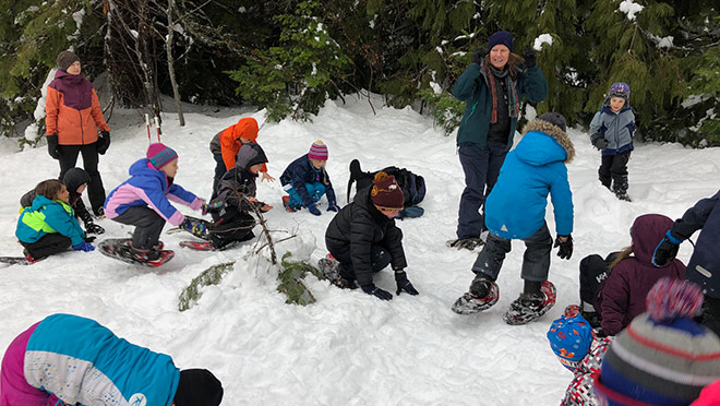 Image of Shannon Bennett leading the Wild Voices Winter Safety and Survival program