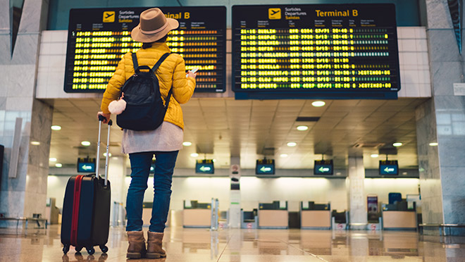 Image of a woman in an airport terminal