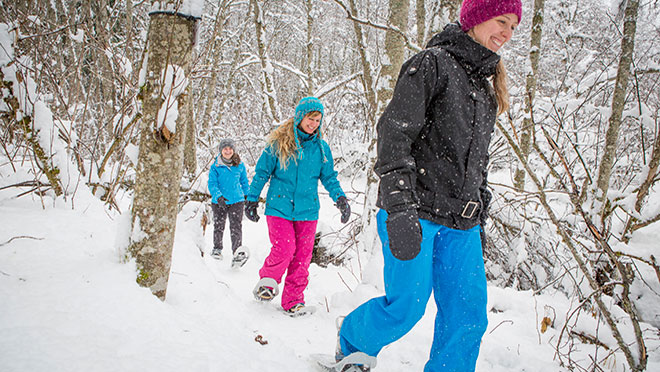 Image of women snowshoeing