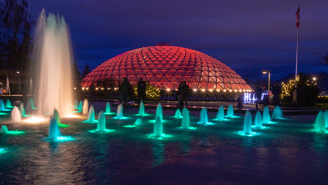 Vancouver's Bloedel Conservatory at night