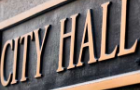 Sign outside city hall