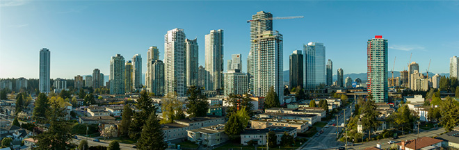 City skyline on a bright afternoon.