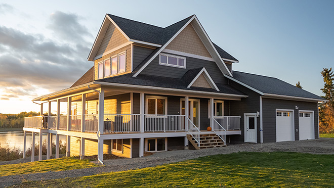 Rear view of a Net Zero Ready home in Fort St. James, B.C.