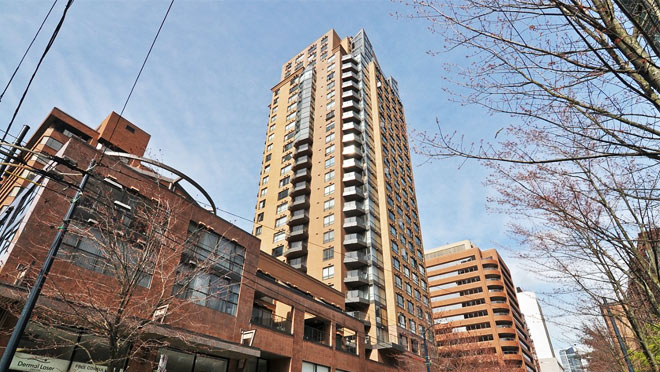 Condo tower in downtown Vancouver