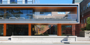Front facade photo of Kwantlen University's Wilson School of Design sign