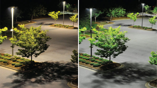 Before and after differences of the installation of LED streetlights Before and after differences of the installation of LED streetlights