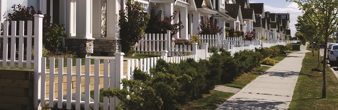 Townhomes on residential street