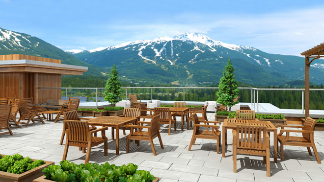 Image of rendering of the rooftop of Solana, Whistler, B.C. Image of rendering of the rooftop of Solana, Whistler, B.C.