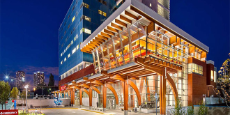Exterior render of the Surrey Memorial Hospital from the front
