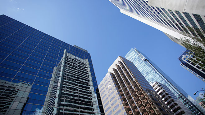 Image of office towers in downtown Vancouver Image of office towers in downtown Vancouver