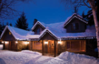 Snow covered house at night Snow covered house at night