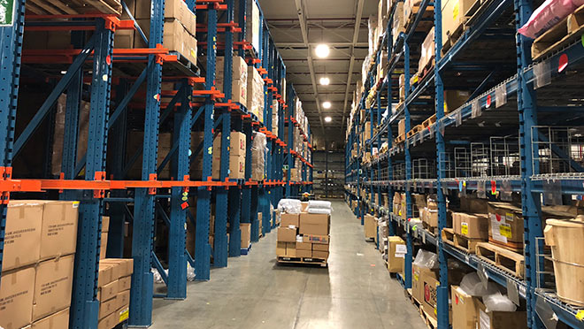 Image of the interior of the 18 Wheels warehouse facility