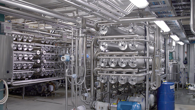 Vitalus Nutrition's dairy processing facility with equipment in Abbotsford