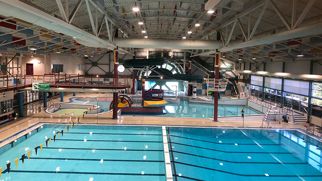 Swimming pools inside the Chilliwack Leisure Centre