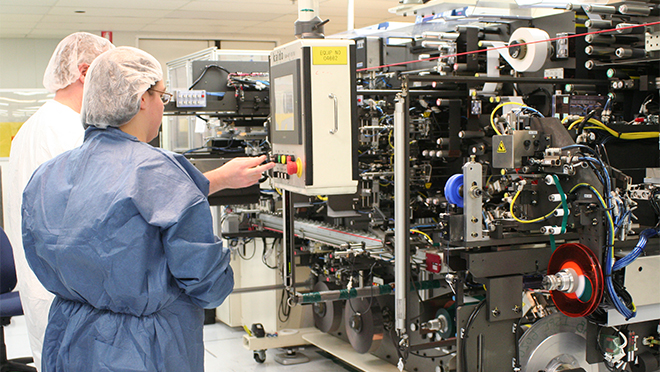 Photo of technicians at E-One Moli Energy in Maple Ridge