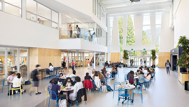 Atrium in North Vancouver's Ecole Handsworth Secondary school