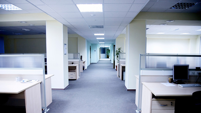 Image of empty office cubicles Image of empty office cubicles